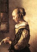 Girl Reading a Letter at an Open Window (detail) wt VERMEER VAN DELFT, Jan